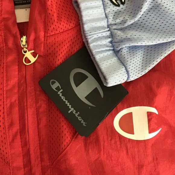 Champion Womens Nylon Warm Up Pullover Jacket RED - Picture 6 of 9